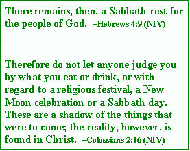 Hebrews 4:9 and Colossians 2:16